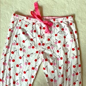PINK cherry print pajama pants